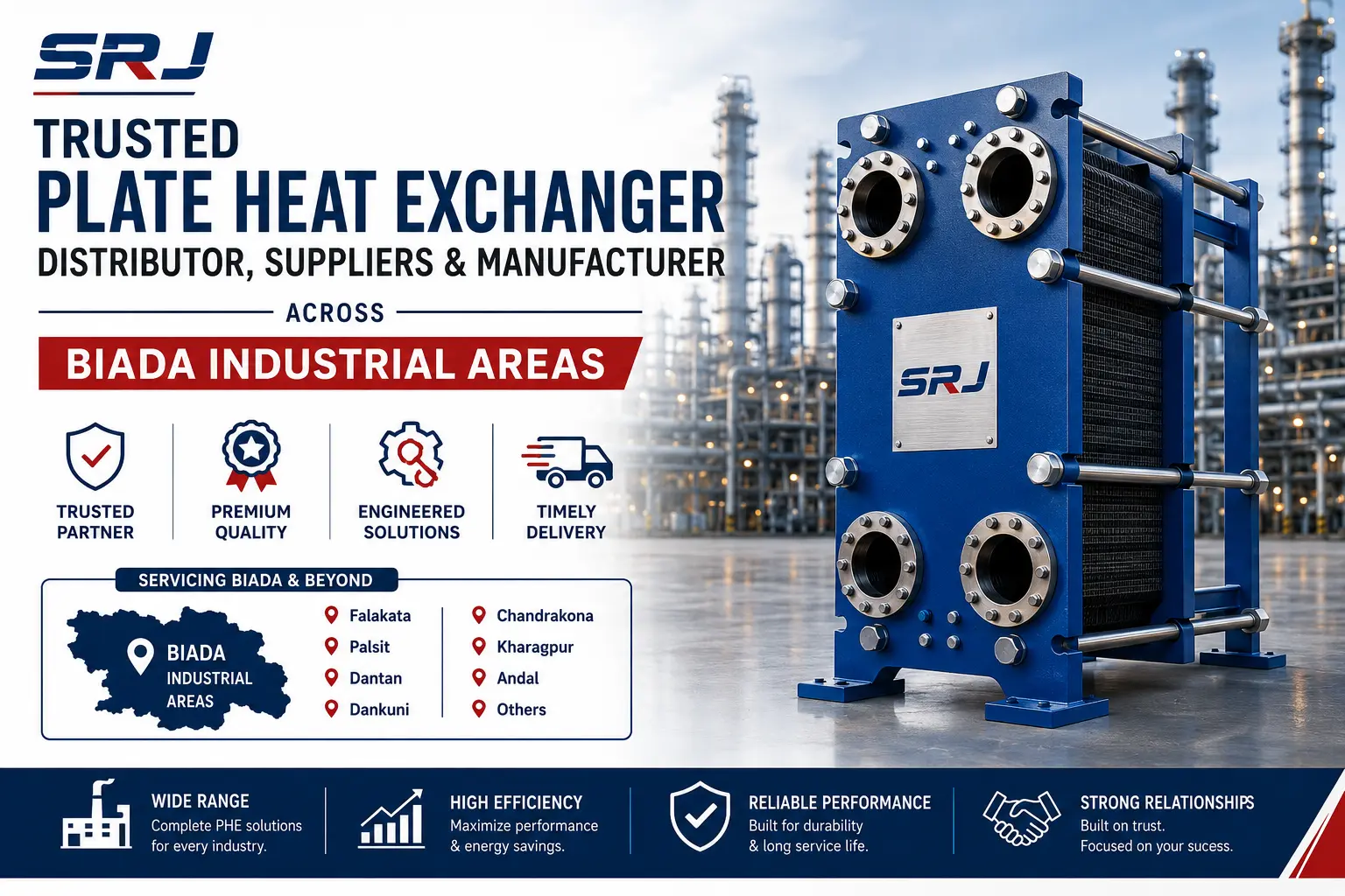 Industrial plate heat exchanger distributor and supplier solutions across BIADA industrial regions in Bihar