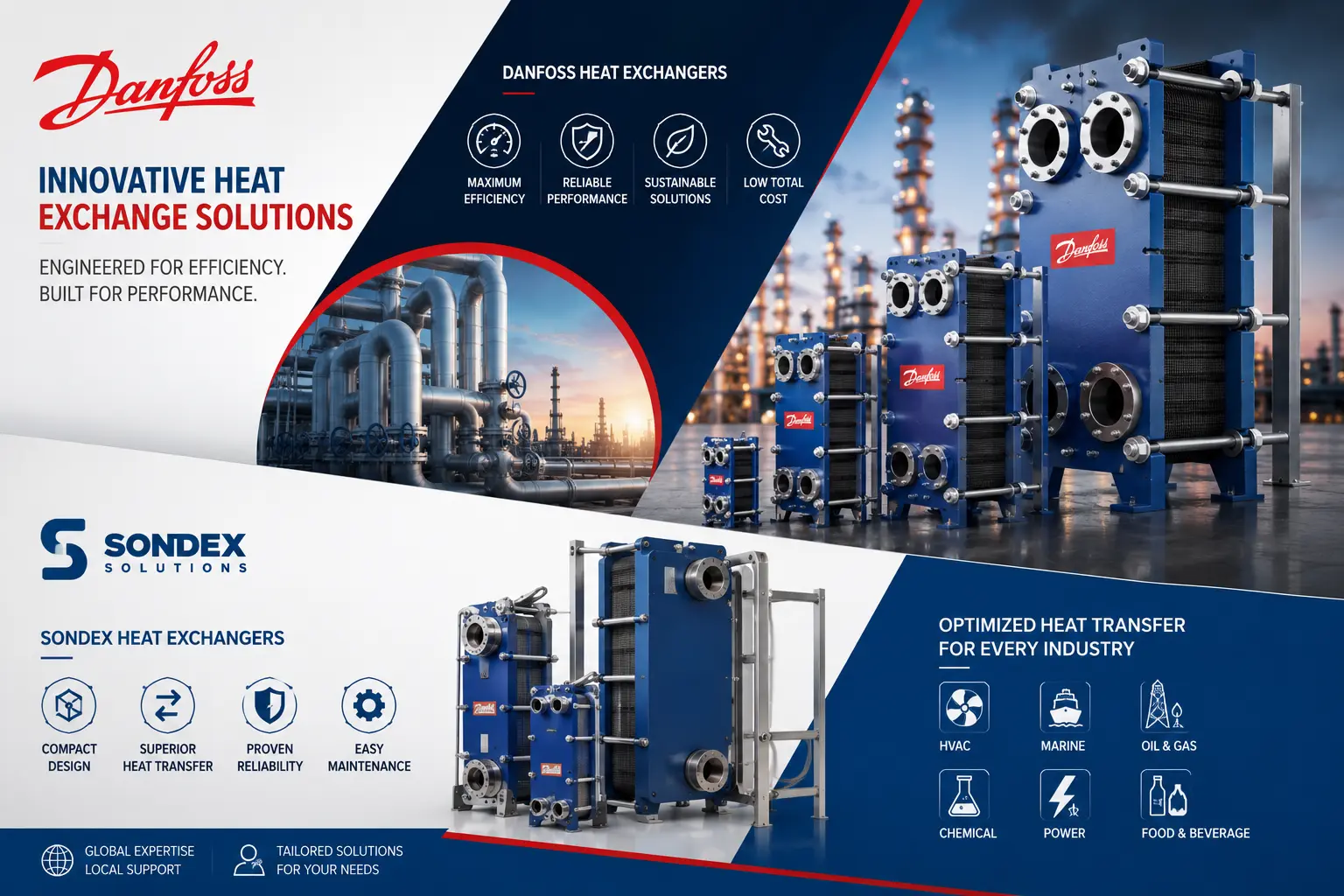 danfoss heat exchanger industrial cooling and heat transfer system