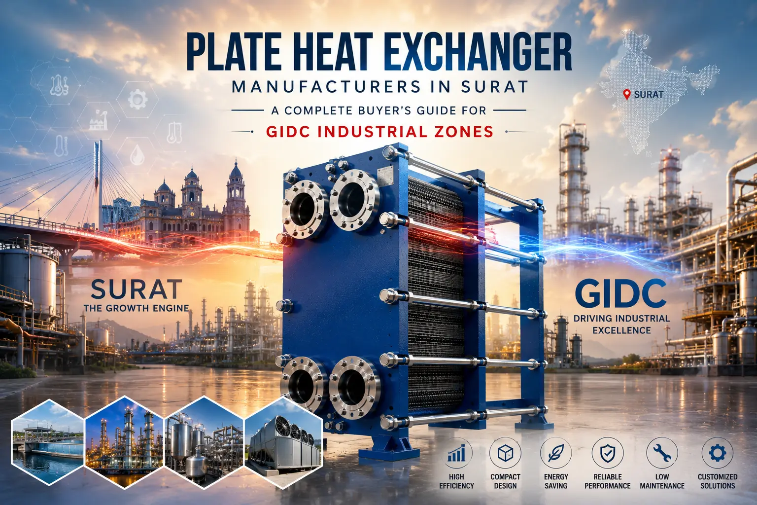 Plate Heat Exchanger Manufacturers in Surat Serving Sachin Hazira Pandesara Olpad and Kim GIDC Industrial Zones