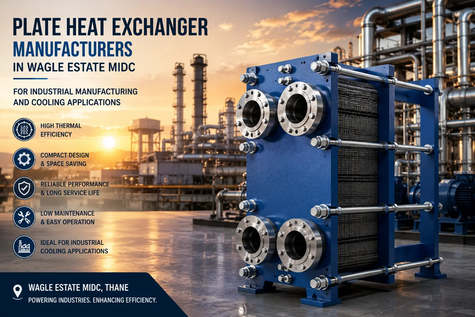 plate heat exchanger manufacturers in wagle estate midc industrial cooling system