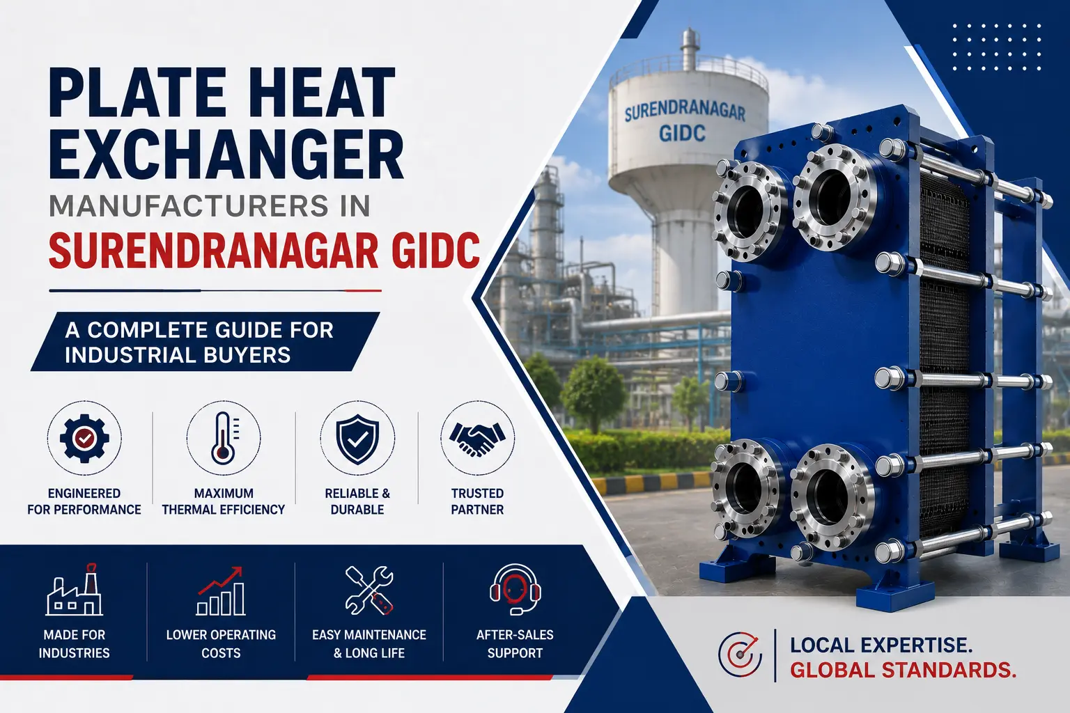 Plate heat exchanger manufacturer supplying industrial PHE solutions for Surendranagar GIDC, Wadhwan, Halvad and Dhrangadhra.
