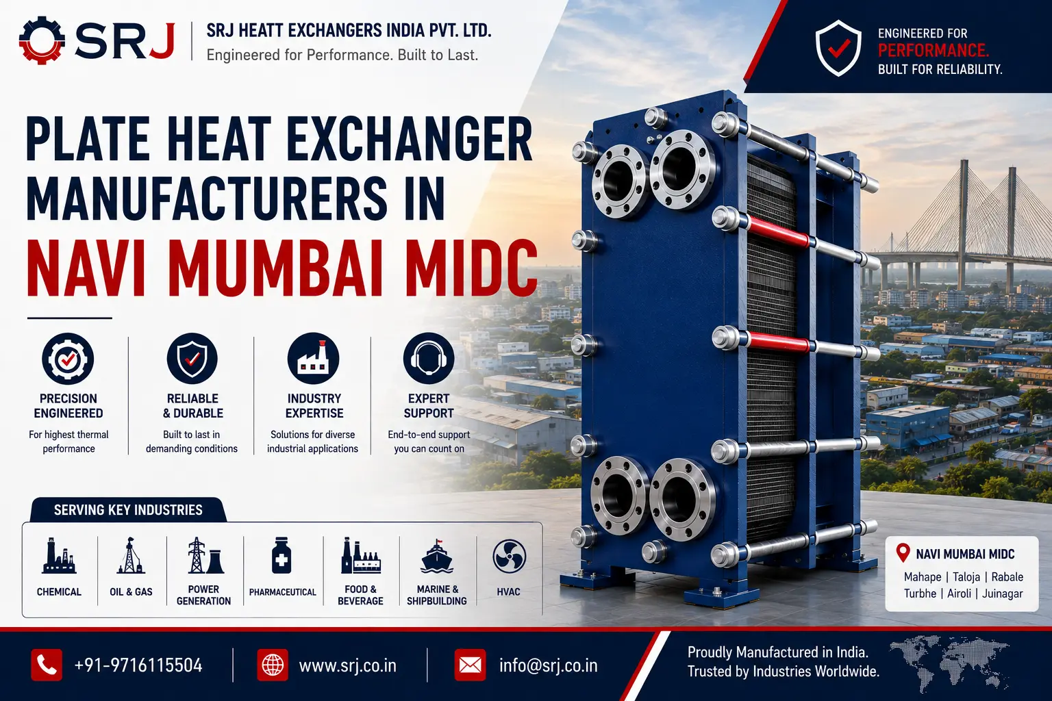 Industrial plate heat exchanger for chemical, pharmaceutical and engineering applications in Navi Mumbai MIDC