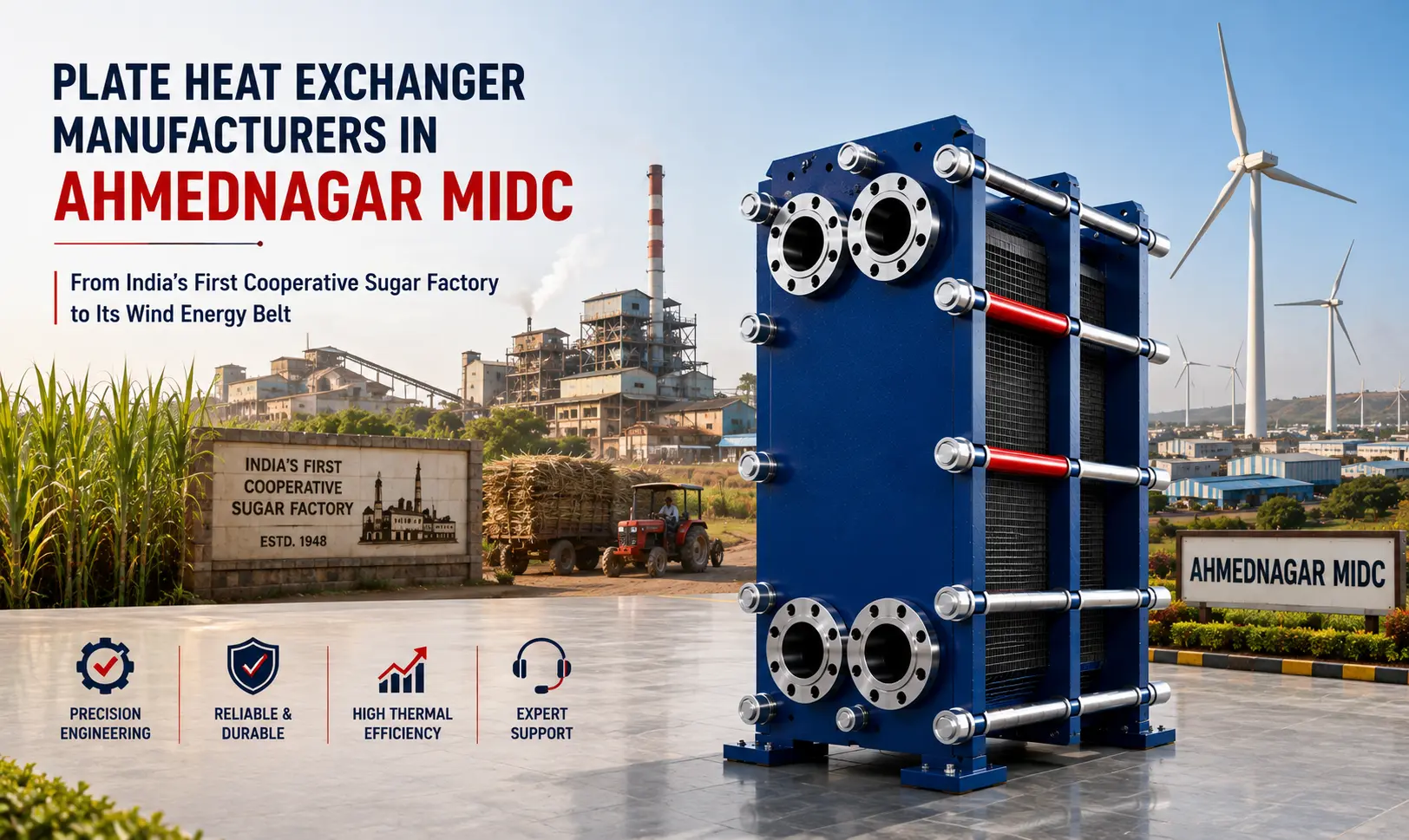 Plate heat exchanger for sugar, pharma, engineering and wind-energy applications in Ahmednagar MIDC